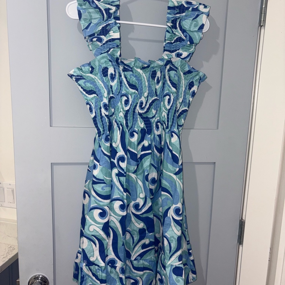 Hill House Teal and Blue Mini Nap Dress
